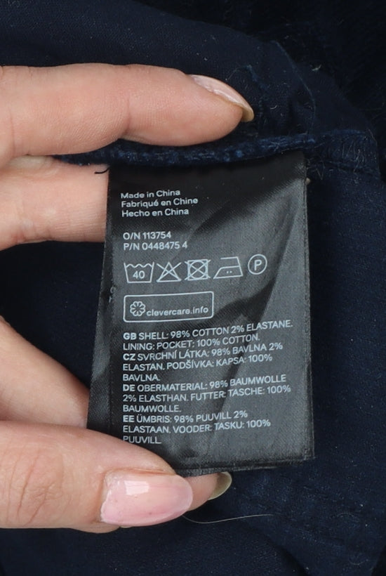 H&M L.O.G.G. Women Blue Corduroy Skinny Trousers Size 10