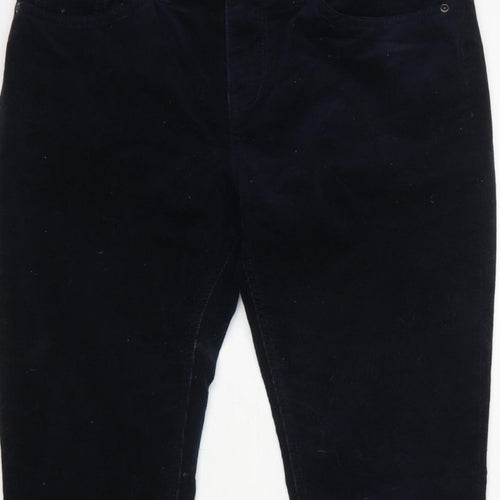H&M L.O.G.G. Women Blue Corduroy Skinny Trousers Size 10