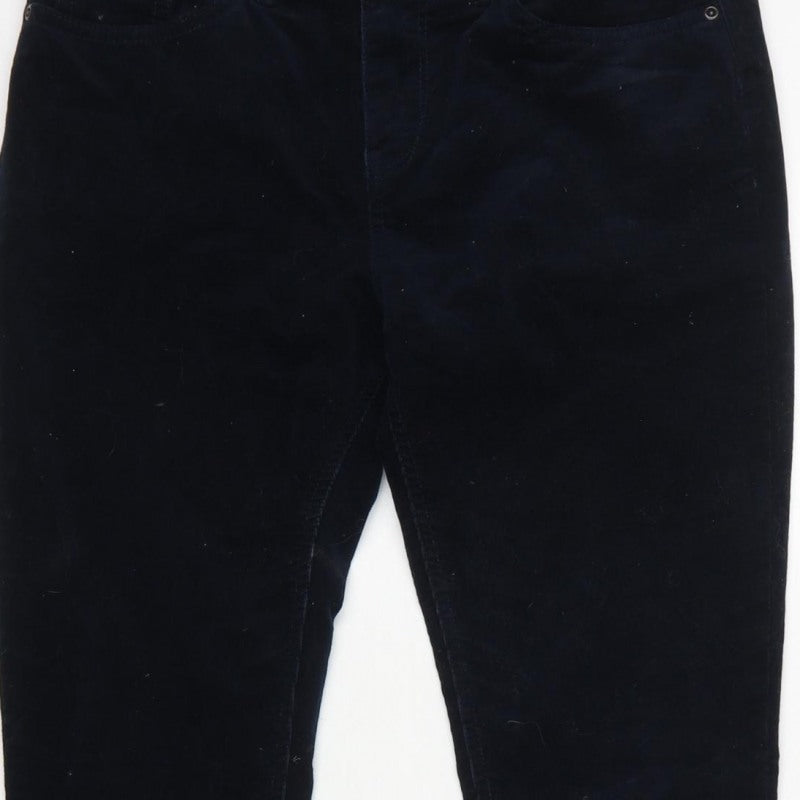 H&M L.O.G.G. Women Blue Corduroy Skinny Trousers Size 10
