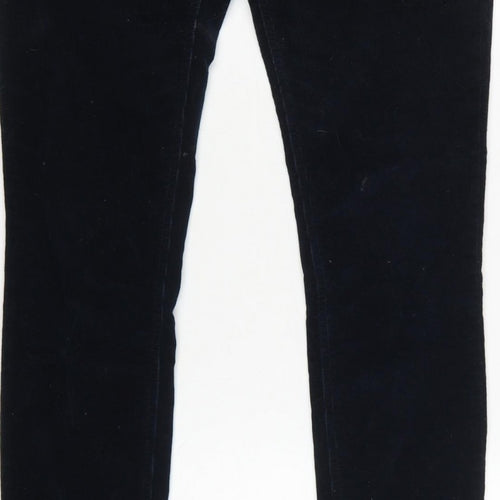 H&M L.O.G.G. Women Blue Corduroy Skinny Trousers Size 10