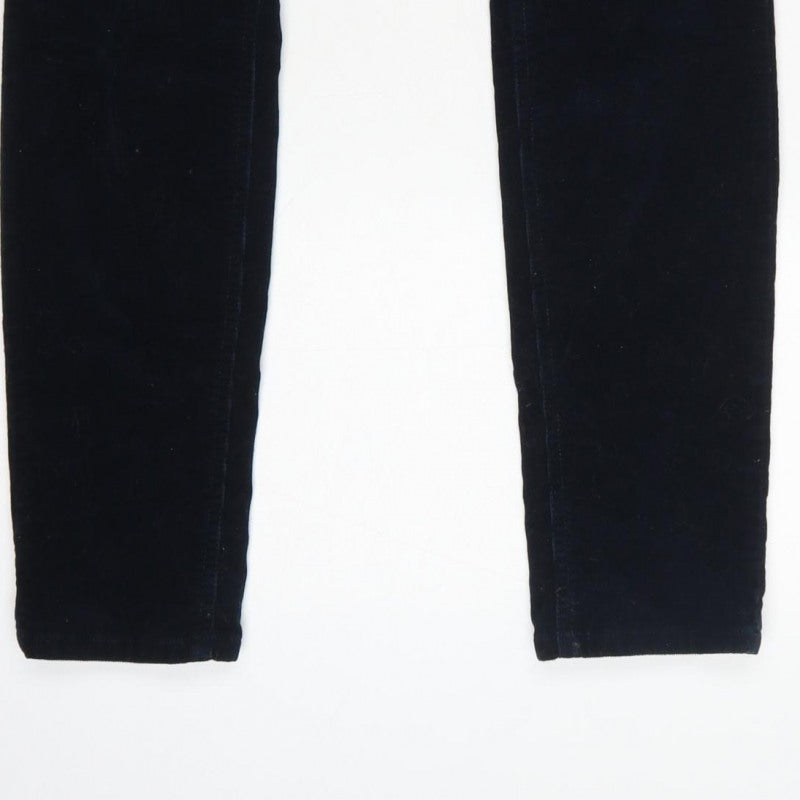 H&M L.O.G.G. Women Blue Corduroy Skinny Trousers Size 10