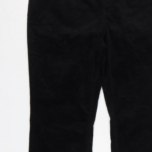 Marks & Spencer Women Black UK 16 Short Bootcut Stretch Corduroy Trousers