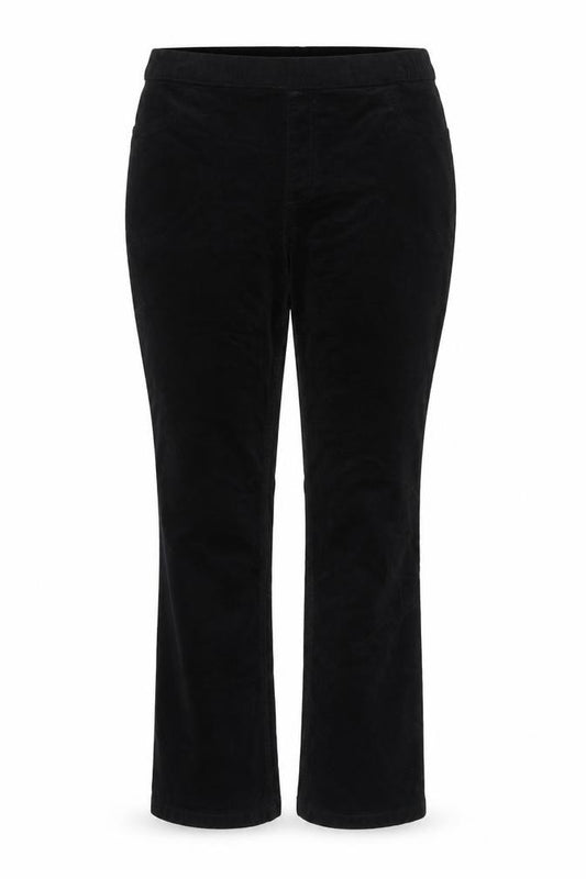 Marks & Spencer Women Black UK 16 Short Bootcut Stretch Corduroy Trousers