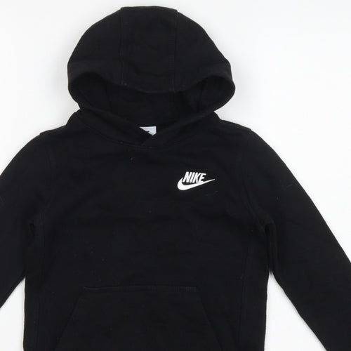 Nike Boys Black 6-7 Years Pullover Hoodie Logo Fleece