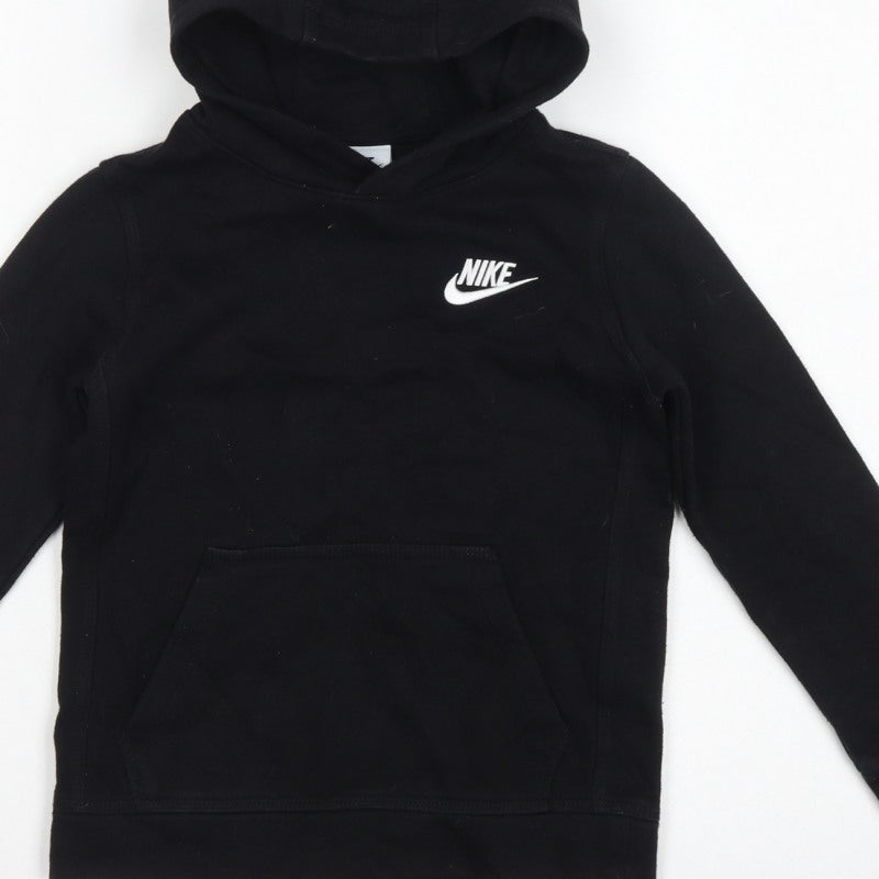 Nike Boys Black 6-7 Years Pullover Hoodie Logo Fleece