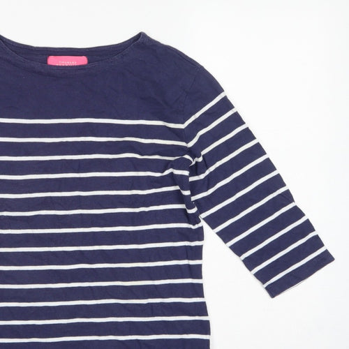 Charles Tyrwhitt Women’s Blue UK 10 Striped Jersey 3/4 Sleeve T-Shirt