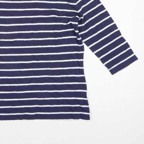Charles Tyrwhitt Women’s Blue UK 10 Striped Jersey 3/4 Sleeve T-Shirt