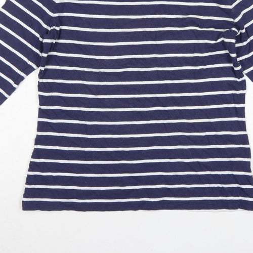 Charles Tyrwhitt Women’s Blue UK 10 Striped Jersey 3/4 Sleeve T-Shirt