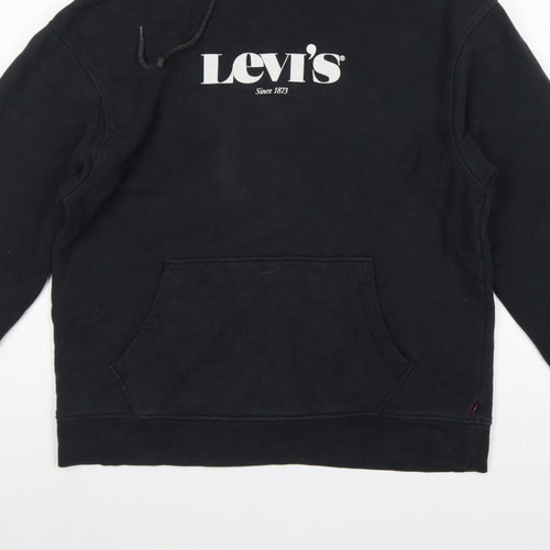 Levi's Men's Black M Relaxed Pullover Logo Cotton Hoodie
