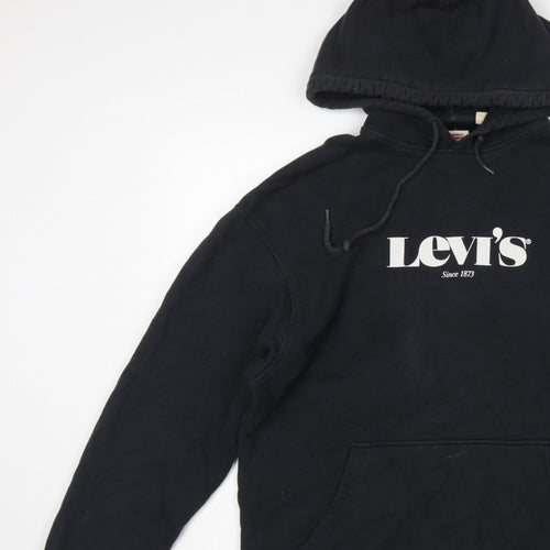 Levi's Men's Black M Relaxed Pullover Logo Cotton Hoodie