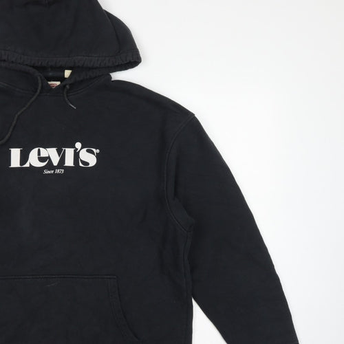 Levi's Men's Black M Relaxed Pullover Logo Cotton Hoodie
