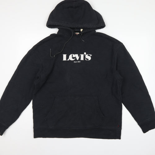 Levi's Men's Black M Relaxed Pullover Logo Cotton Hoodie