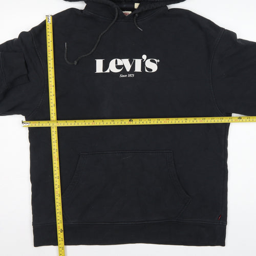 Levi's Men's Black M Relaxed Pullover Logo Cotton Hoodie