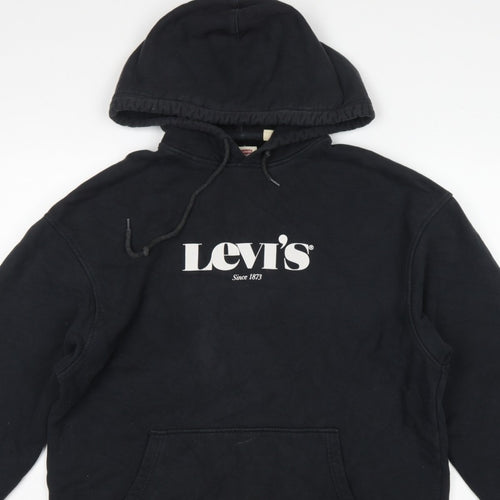 Levi's Men's Black M Relaxed Pullover Logo Cotton Hoodie