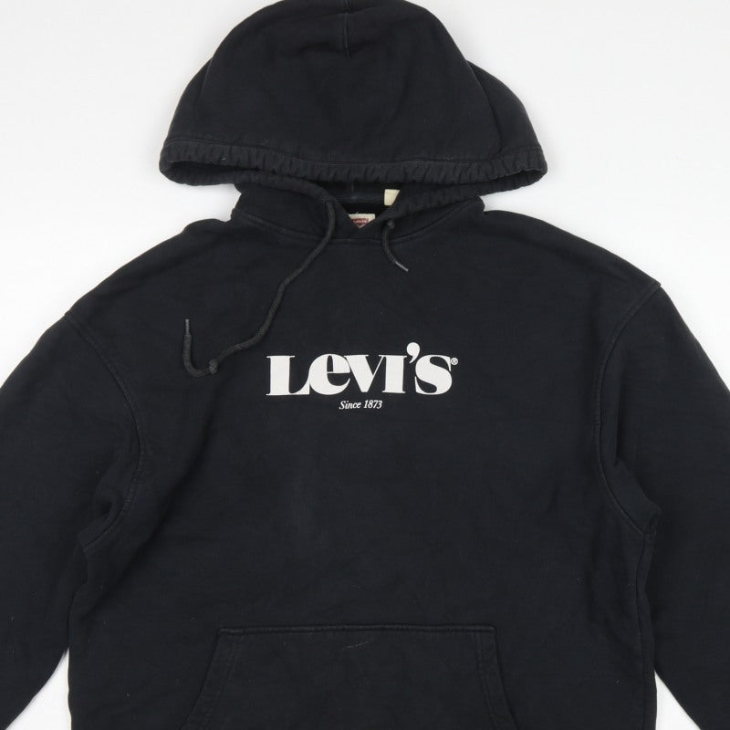 Levi's Men's Black M Relaxed Pullover Logo Cotton Hoodie