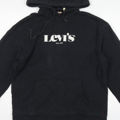 Levi's Men's Black M Relaxed Pullover Logo Cotton Hoodie