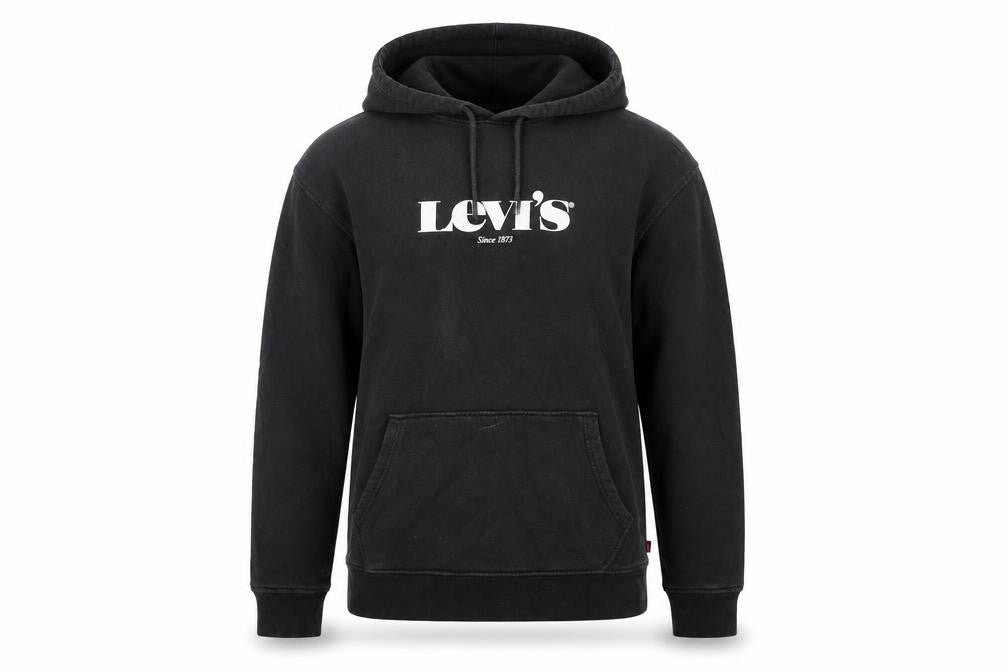 Levi's Men's Black M Relaxed Pullover Logo Cotton Hoodie