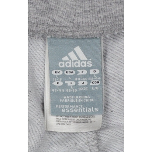 Adidas Women Grey UK 18 3 Stripe Fleece Jogger Sweatpants