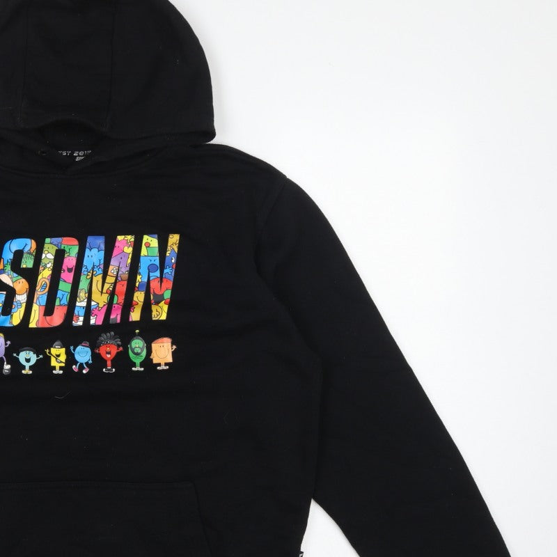 SOMN Men’s Black L Pullover Hoodie Mr Men Little Miss Graphic Print