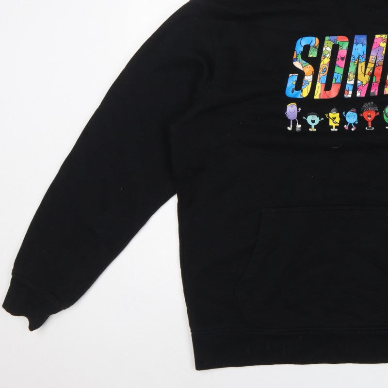 SOMN Men’s Black L Pullover Hoodie Mr Men Little Miss Graphic Print