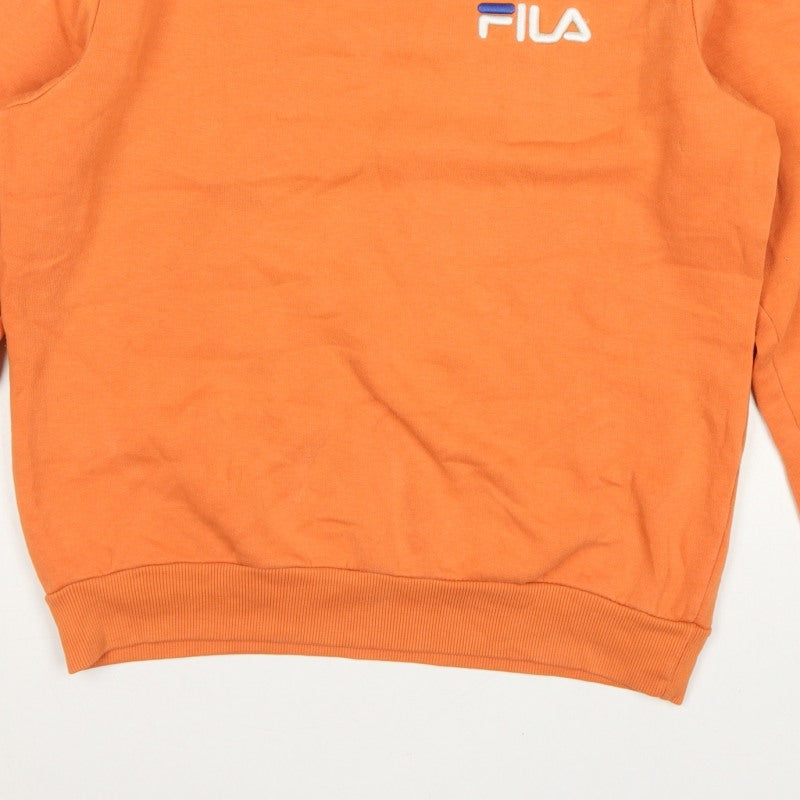 Fila Men's Orange M Crew Neck Logo Pullover Sweatshirt