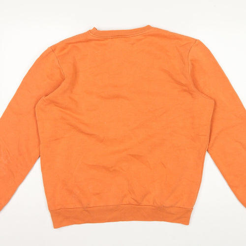 Fila Men's Orange M Crew Neck Logo Pullover Sweatshirt