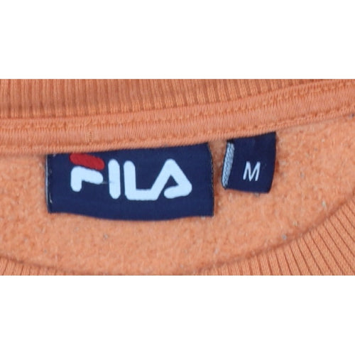 Fila Men's Orange M Crew Neck Logo Pullover Sweatshirt