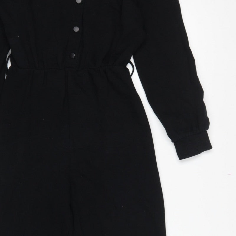 Additional view of Zara Women Black, size S, Button Front Drawstring Jersey Jumpsuit