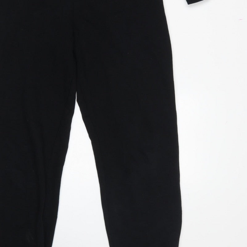 Additional view of Zara Women Black, size S, Button Front Drawstring Jersey Jumpsuit