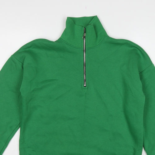 In The Style Women’s Green Size 12 Half Zip High Neck Sweatshirt