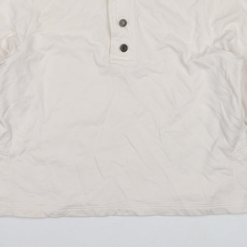 Gap Work-Force Men’s Ivory L Button Henley Sweatshirt Cotton