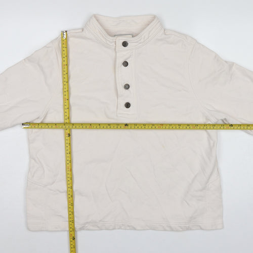 Gap Work-Force Men’s Ivory L Button Henley Sweatshirt Cotton