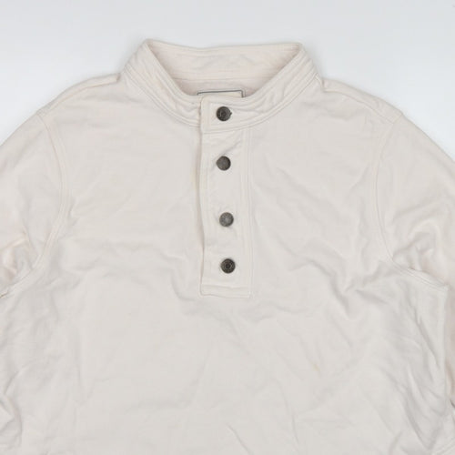 Gap Work-Force Men’s Ivory L Button Henley Sweatshirt Cotton