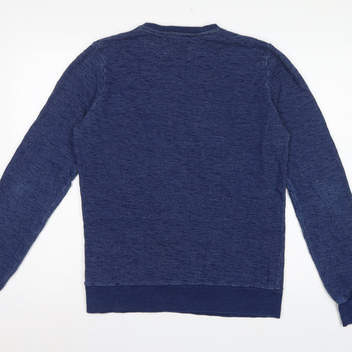 Revolution Men’s Blue Small Crew Neck Cotton Pullover Sweatshirt