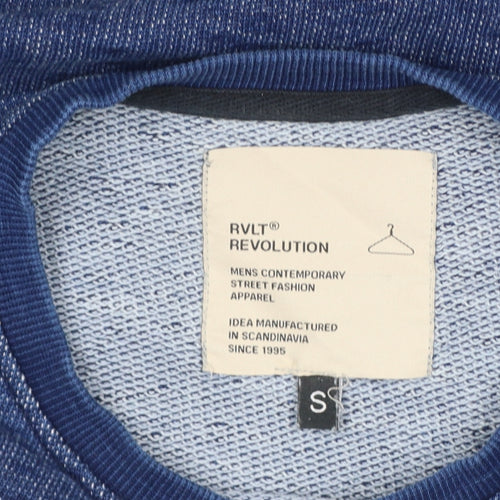 Revolution Men’s Blue Small Crew Neck Cotton Pullover Sweatshirt