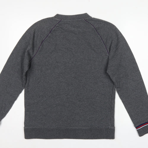 Fila Men’s Grey S Embroidered Logo Crew Neck Pullover Sweatshirt