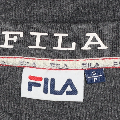 Fila Men’s Grey S Embroidered Logo Crew Neck Pullover Sweatshirt