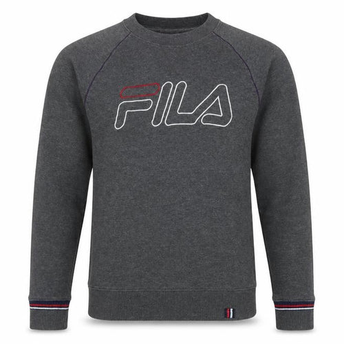 Fila Men’s Grey S Embroidered Logo Crew Neck Pullover Sweatshirt