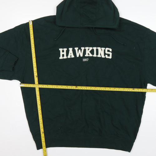 Primark Stranger Things Women's Green L Hawkins 1987 Pullover Hoodie