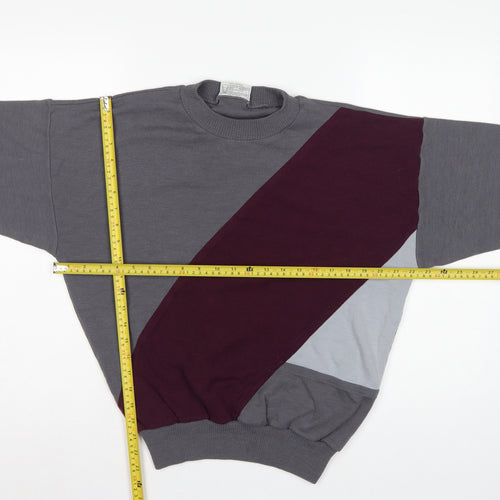 Greenwoods Active Women Grey M Colourblock Acrylic Sweatshirt Pullover