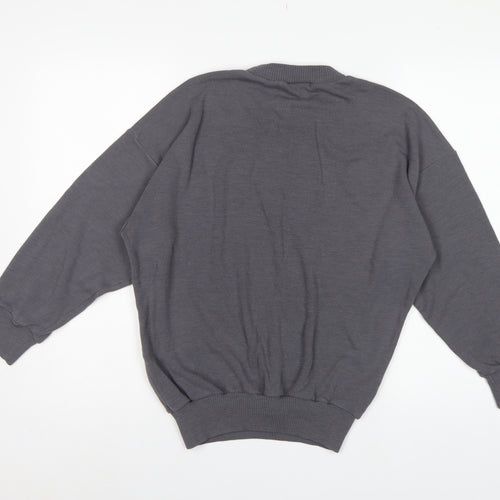 Greenwoods Active Women Grey M Colourblock Acrylic Sweatshirt Pullover