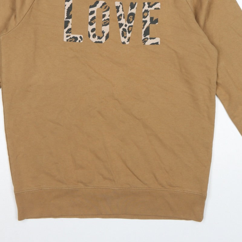 Selfish Mother Women’s Brown L Love Leopard Print Raglan Sweatshirt