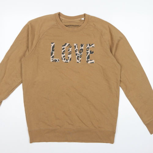 Selfish Mother Women’s Brown L Love Leopard Print Raglan Sweatshirt