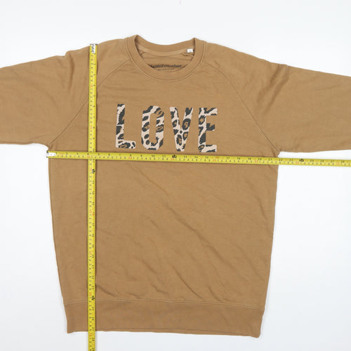 Selfish Mother Women’s Brown L Love Leopard Print Raglan Sweatshirt