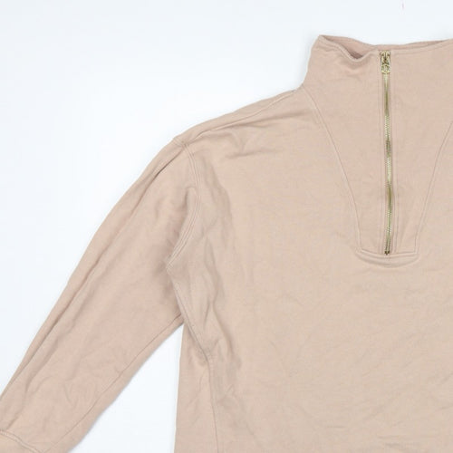 Joules Women Beige UK 14 Pullover Sweatshirt Gold 1/2 Zip