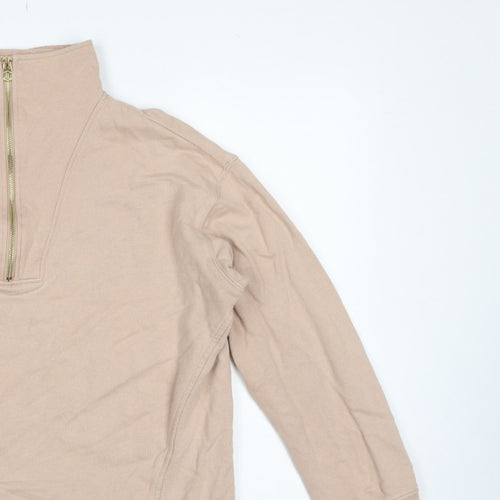 Joules Women Beige UK 14 Pullover Sweatshirt Gold 1/2 Zip