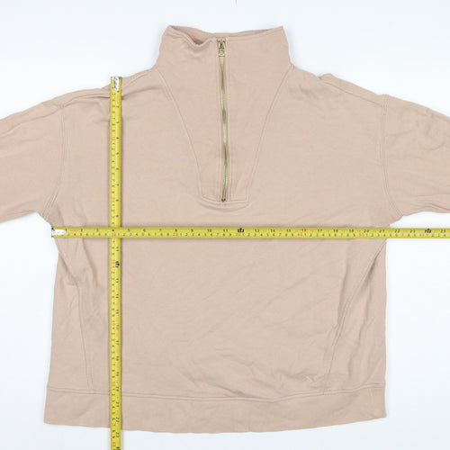 Joules Women Beige UK 14 Pullover Sweatshirt Gold 1/2 Zip