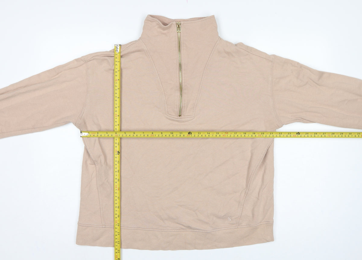 Joules Women Beige UK 14 Pullover Sweatshirt Gold 1/2 Zip