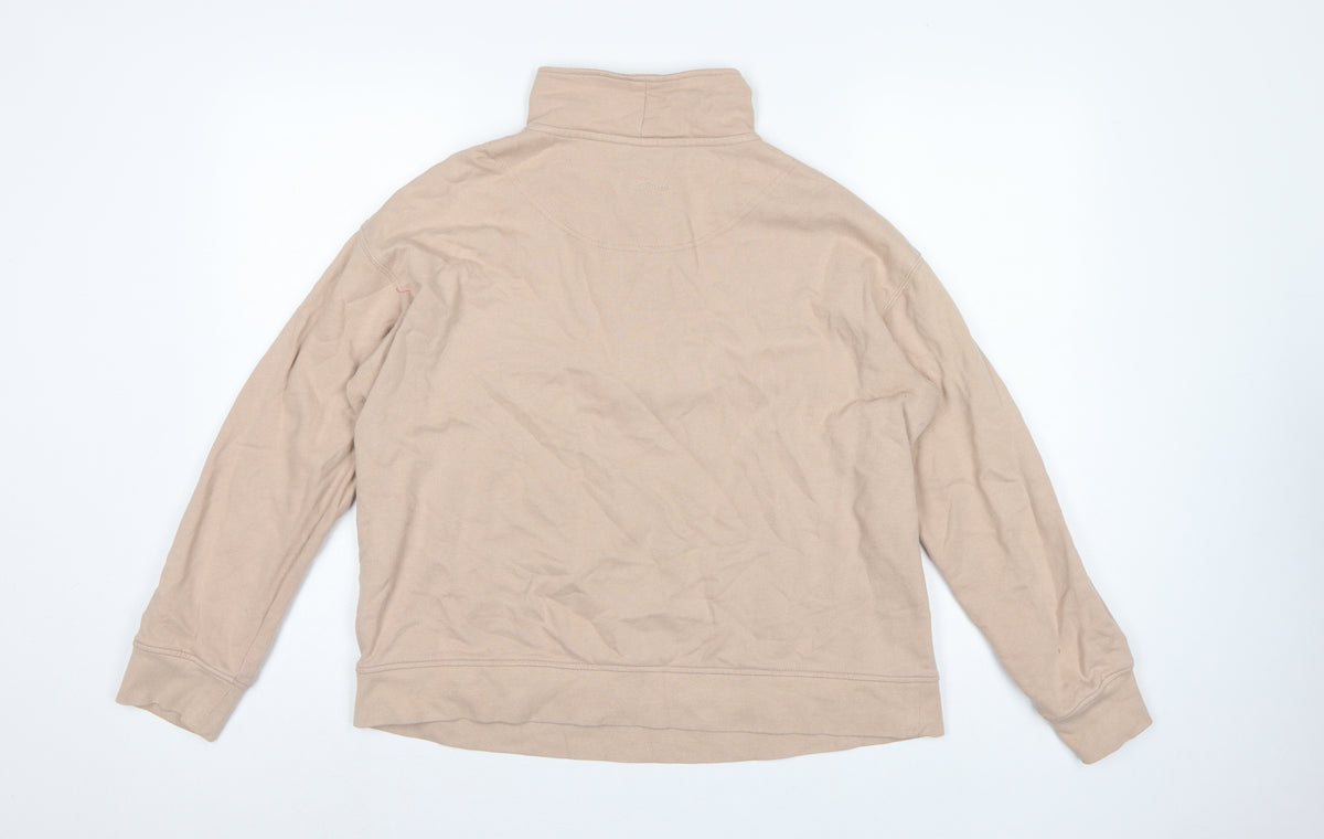 Joules Women Beige UK 14 Pullover Sweatshirt Gold 1/2 Zip