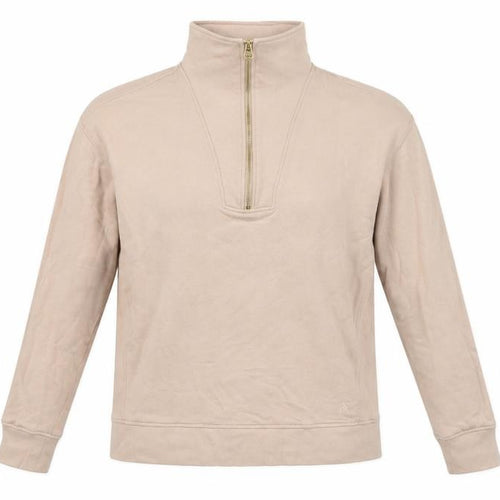 Joules Women Beige UK 14 Pullover Sweatshirt Gold 1/2 Zip